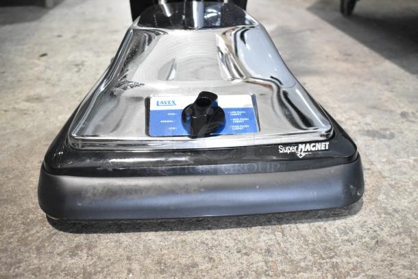 Lavex P101 Vacuum Cleaner, Super Magnet model, 120 Volts, 1 Phase, with settings for carpet type and visible Lavex label.