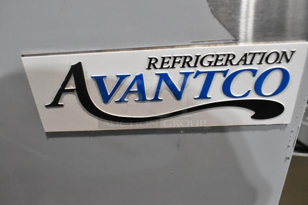 Avantco 178AU48R stainless steel commercial cooler logo. Scratch and dent condition. 115V, 1 phase, on casters.