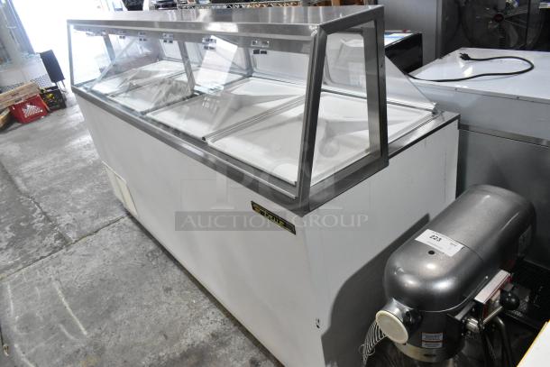 2016 True TDC-87 ice cream dipping cabinet, metal floor style, 115 volts, 1 phase, with clear display, excellent condition.