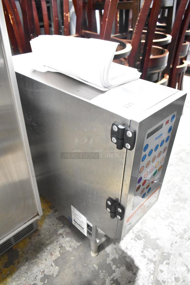 SureShot ACFS-10 stainless steel flavor dispenser, commercial countertop model, 120 volts, 1 phase, with control panel and label.