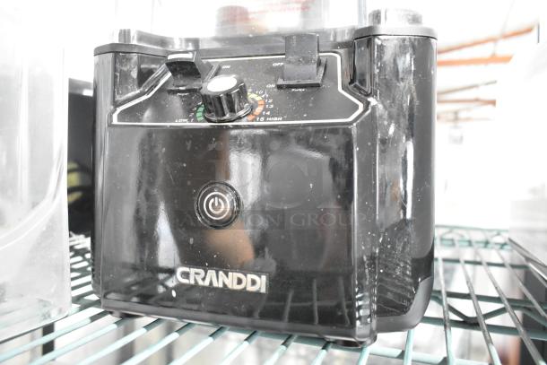 Cranddi K90 countertop blender base with control panel. Includes pitcher and enclosure cover. Black finish, 110 volts, 1 phase.