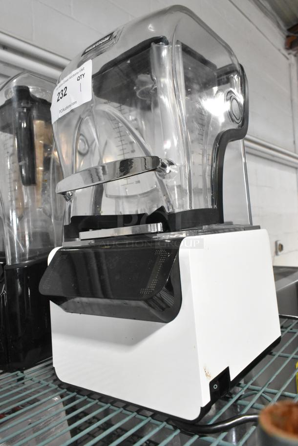 Wantjoin WX-9003 countertop blender with pitcher and enclosure cover. White base, 110 Volts, 1 Phase, tagged "232".