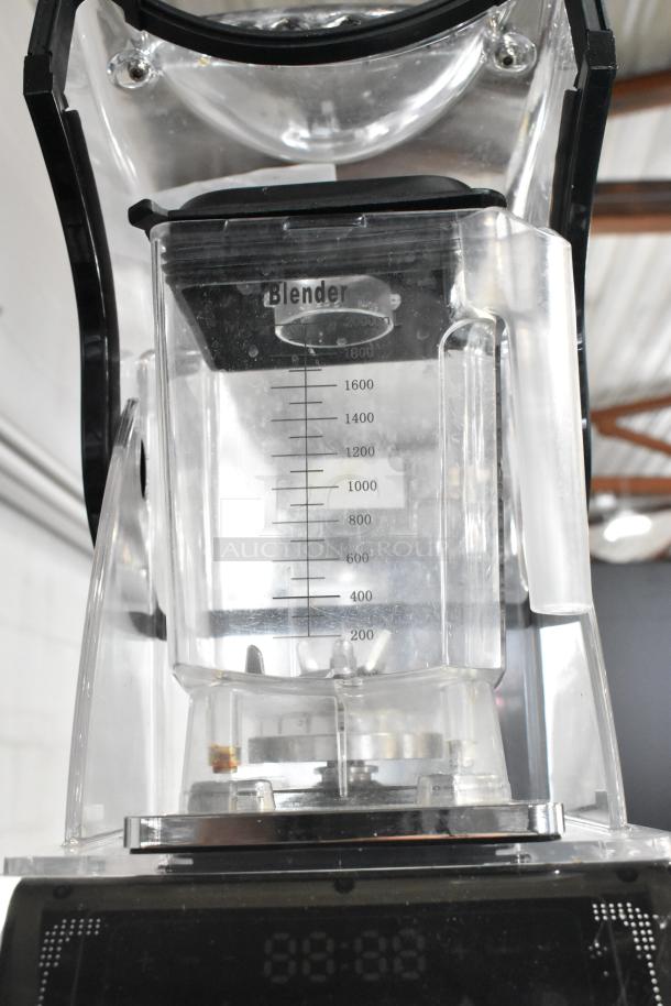 Wantjoin WX-9003 Countertop Blender with pitcher and enclosure cover, clear markings, 110V, 1 phase, excellent condition.