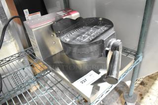 2024 Estella 348WCMX1A stainless steel rotating waffle maker, 120V, 1 phase. Features durable build, countertop design.