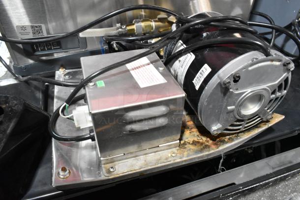 Scotsman NH0622A-1B ice head on 2022 Lancer TP30 beverage dispenser. Shows wiring and motor details. 115V, 1Phase.