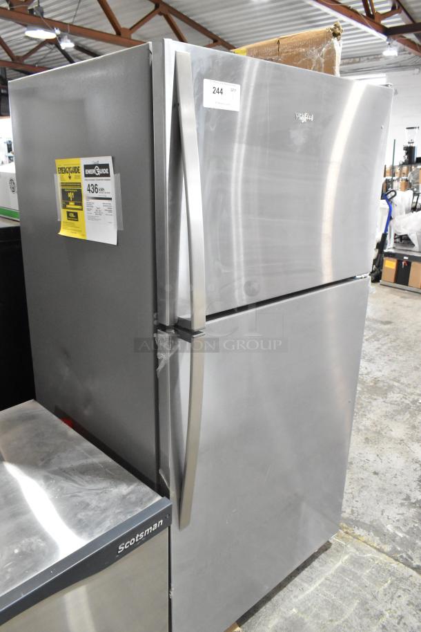 Brand new Whirlpool 21MSTFATR6 stainless steel cooler with freezer, 115 volts, 1 phase, scratch and dent condition.
