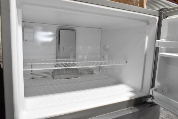 BRAND NEW 2025 Whirlpool 21MSTFATR6 Stainless Steel Cooler w/ Freezer. Internal view, scratch and dent noted, 115V, 1 Phase.