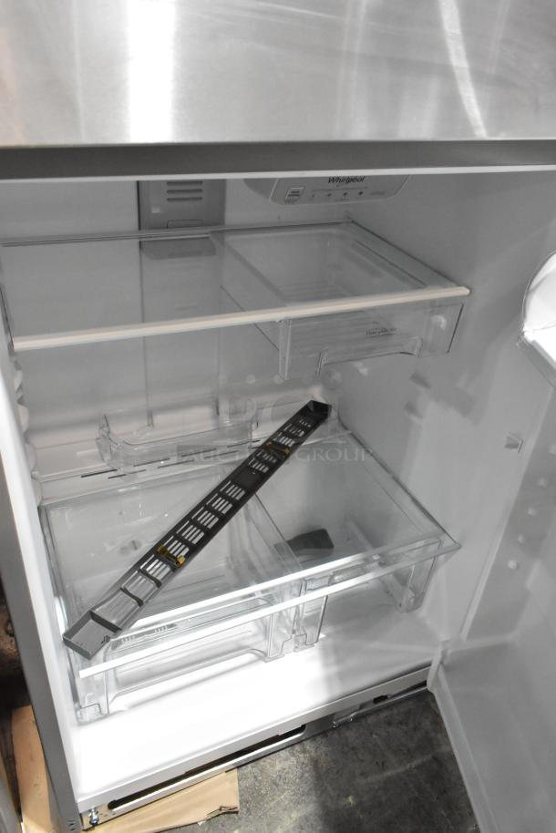 Whirlpool 21MSTFATR6 stainless steel cooler with freezer, brand new with minor scratches, 115 volts, 1 phase.