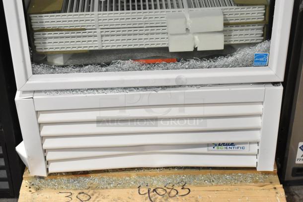 Brand new True TSCI-600R-G-PH single door cooler, slight damage. Includes poly-coated racks. Scratch and dent condition.