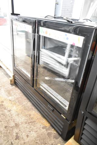 SG DD-12 Metal 2-Door Reach-In Cooler, poly coated racks, 115 volts, 1 phase, commercial use, excellent condition.
