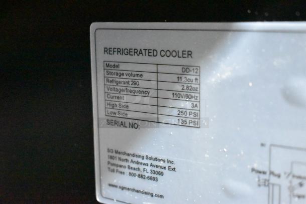 SG DD-12 Metal Commercial 2 Door Cooler with poly-coated racks. Model DD-12, 115V, 1 Phase. Refrigerant 290, 11.3 cu ft.