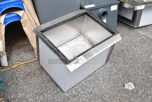 Stainless steel ice bin drop-in with cold plate, brand new, scratch and dent condition, visible size label "278" on front.