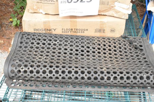 Regency 600FT1824SS stainless steel floor trough with grate, boxed. Visible markings include model and NSF logo.