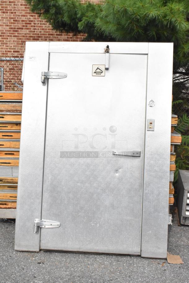 Harford Walk In Box with Compressor, ADT090AKOLK, 115V, 1 Phase, features an evaporator fan, metallic finish, used condition.