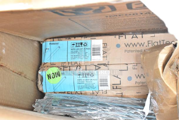 Cardboard box with Auto-Adjust UR Post, part number FR2056A02, dimensions 70x3x0.9cm, marked "Now" in green.