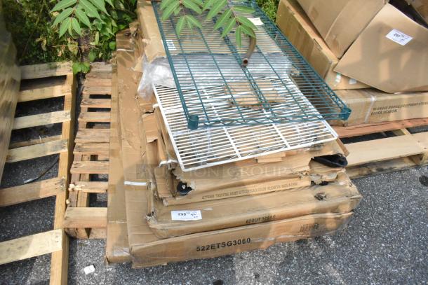 10 new scratch and dent items including a 522ETSG3060 Steelton 30"x60" stainless steel work table in original packaging.