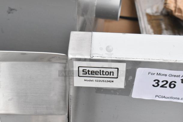 Brand new Steelton 522US12424 utility sink, 24"x24"x14", scratch and dent, no legs, for 8" center faucet.