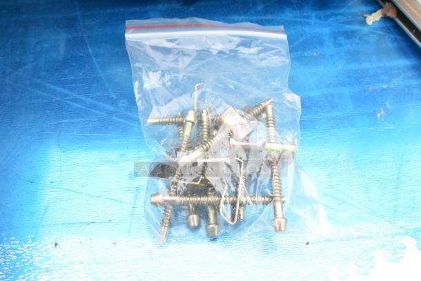 Package of screws and mounting hardware for Regency 600DI1995 sink, sealed in a clear plastic bag.