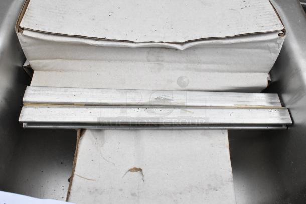3 Regency 600DI1995 drop-in sinks, 9"x9"x5", 18-gauge stainless steel, scratch and dent condition, boxed.
