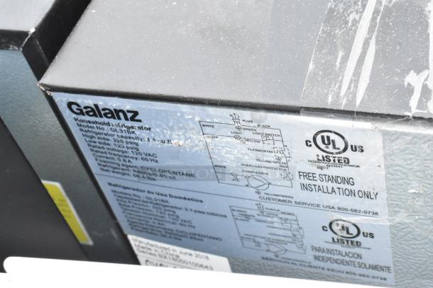 Four mini coolers including Snyo SR-4310W, Galanz GL31BK, Galanz GLK33, 32KHS408434. Features labels and installation info.
