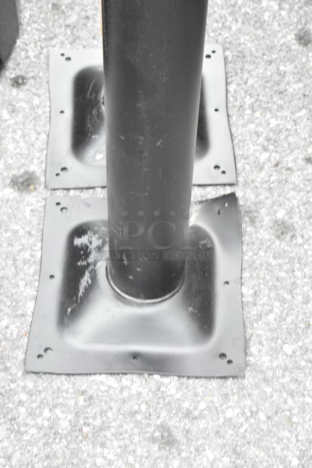 Lancaster Table & Seating Excalibur 4" bar height outdoor table base column, black, new, with minor scratches, set of 2.