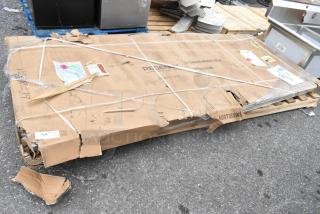 BRAND NEW Regency 36" x 96" stainless steel work table, 14 gauge, with undershelf. Box shows visible damage.
