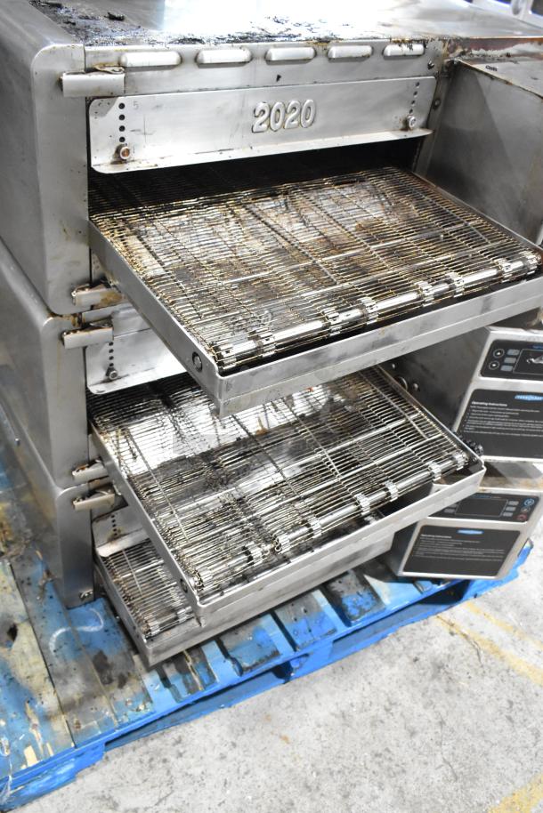 Three 2017 Turbochef HhC2020 stainless steel rapid cook conveyor ovens, 208/240V, 3-phase, used condition.
