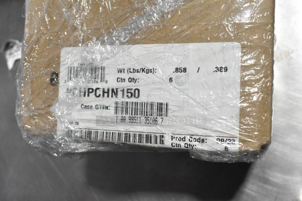 Lot of scratch and dent amber poly 1/6 size drop-in bin lids, new condition, packaged with labeled case CTN MPCHN150.