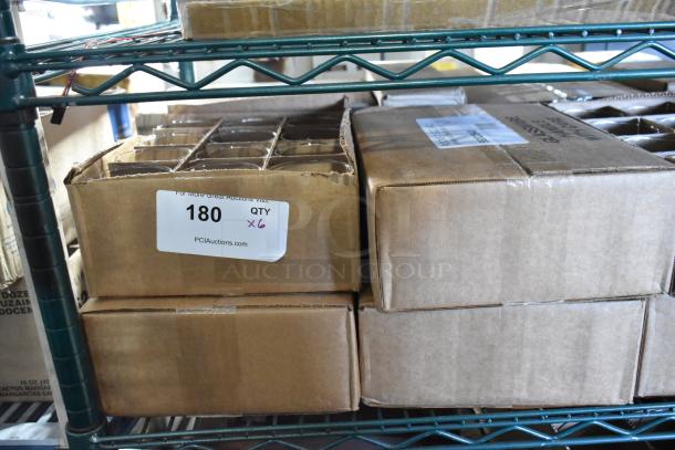 Six boxes of 12 Arcoroc Q2540 7.5 oz. Old Fashioned Glasses, scratch and dent condition. Label: "180, QTY x6".