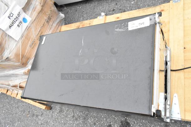 12-item lot including Igloo IRF32BK mini cooler, metal fan blades, and plastic strip curtain rolls, visible wear.