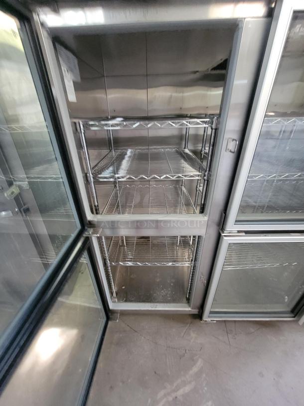 Master-Bilt Endura 6-Door Commercial Refrigerator model MNR806SSG/0, with 3 Metro racks, in good condition.