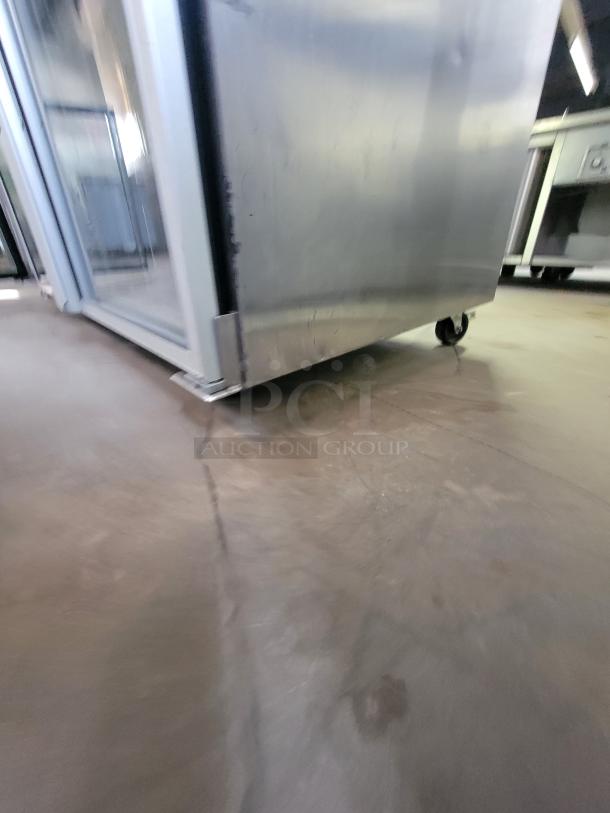 Master-Bilt Endura 6-Door Commercial Refrigerator. Model MNR806SSG/0, stainless steel, on casters.