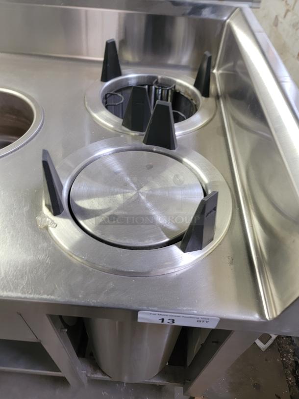 Wells SS-OULTD commercial drop-in heated buffet table with dish warmer wells; stainless steel, label with number 13 visible.