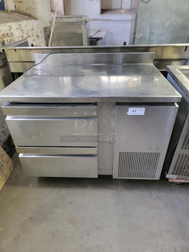 Fagor SWR-45-D2 undercounter refrigerator, stainless steel, two-drawer design, with durable top. Compact and space-saving.