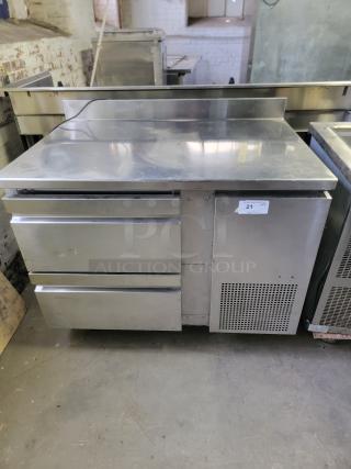 Fagor SWR-45-D2 undercounter refrigerator, stainless steel, two-drawer design, with durable top. Compact and space-saving.