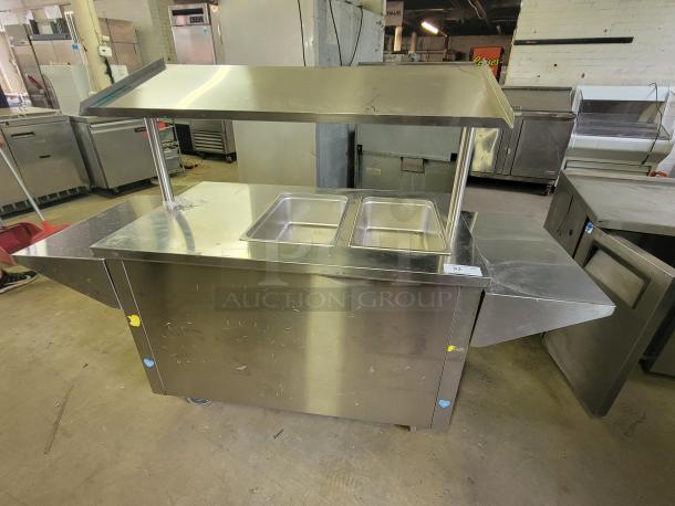 SECO SELECT BST-44 mobile heated serving cart, stainless steel, dual compartments, used condition, ideal for catering.
