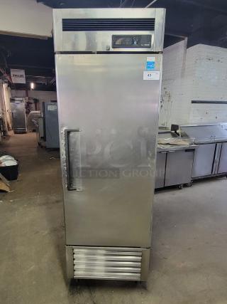 Turbo Air MSR-23NM single-door refrigerator, stainless steel, modified handle, commercial use, good condition.