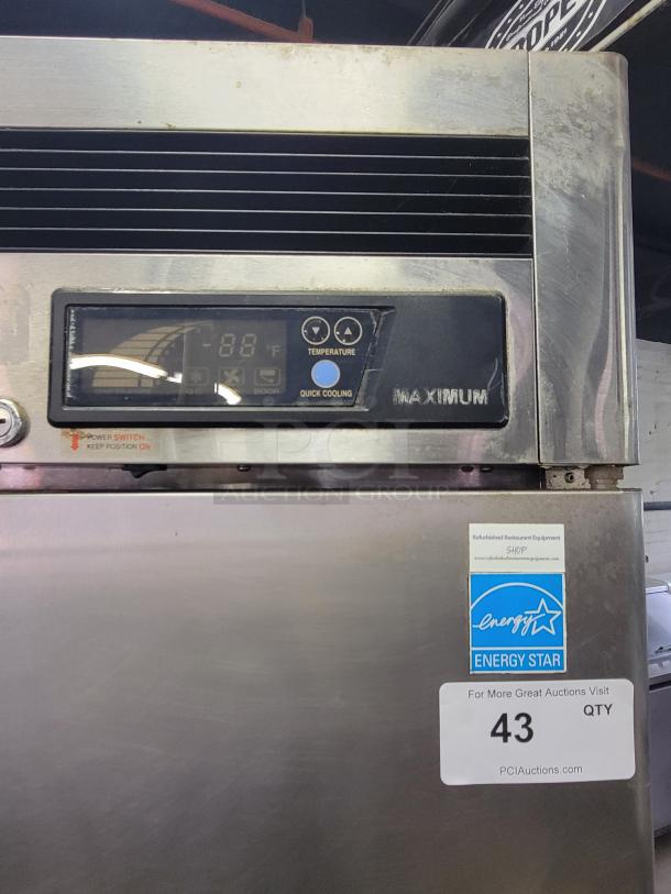Turbo Air MSR-23NM single-door refrigerator with modified handle, stainless steel, Energy Star rated, commercial use.