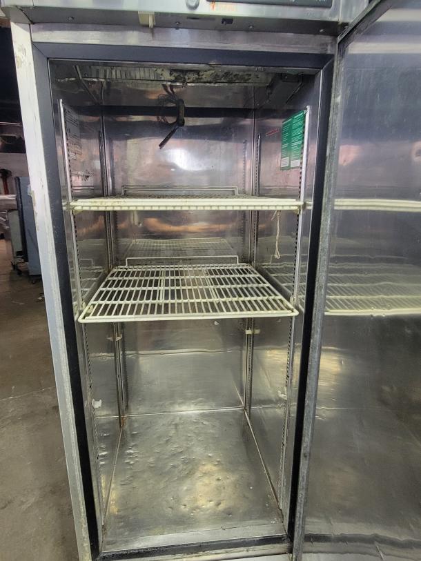 Turbo Air MSR-23NM single-door refrigerator, stainless steel, modified handle, commercial use, durable, good condition.