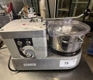 Eurodib C-TRONIC 4VT food processor, commercial-grade, gray with stainless steel bowl, in great condition, visible control panel.