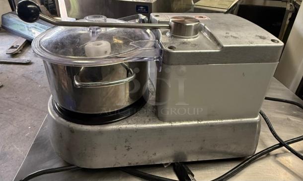 Eurodib C-TRONIC 4VT food processor, commercial-grade, in great condition, with stainless steel bowl and control lever.