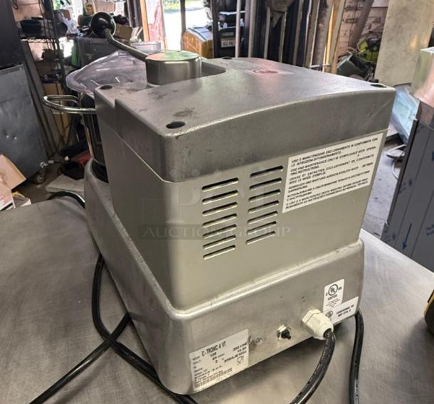 Eurodib C-TRONIC 4VT Food Processor in great condition. Commercial-grade, ideal for restaurants. Labels indicate model and usage.