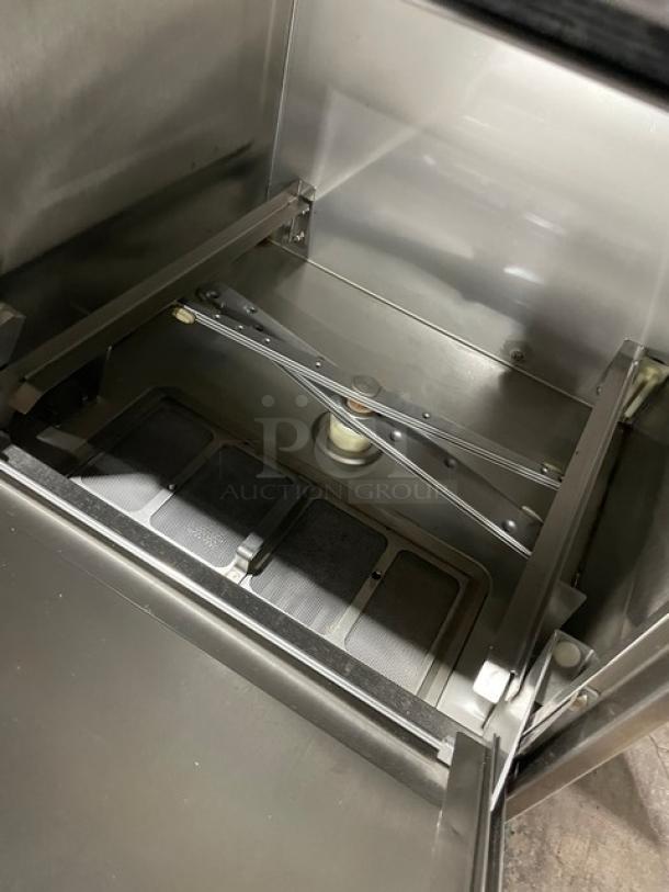 Hobart LX30H stainless steel undercounter dishwasher, electric powered, interior view, excellent condition.