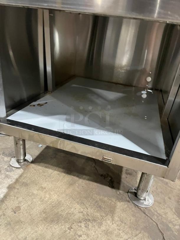 Southbend Model SX55EC stainless steel convection steamer on legs, dual compartment, enclosed cabinet base, 208V, 3-phase.