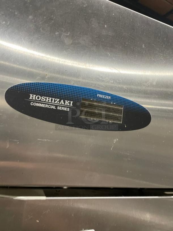 Hoshizaki stainless steel single door freezer, model CF1SFS, commercial series label, on casters.