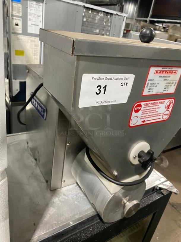 Attias stainless steel electric falafel maker, countertop model, 115/220V. Visible labels indicate commercial use.