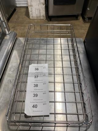 Commercial chrome-plated full-sized bagel/pastry wired rack, excellent condition, sturdy construction, ideal for bakeries.