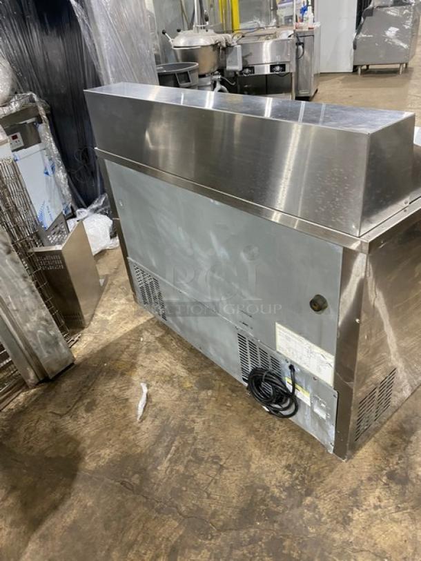 Everest EPBNR2 stainless steel refrigerated prep table, bain marie style, two-door, on casters, 115V, serial SN: BPBNR215010025.