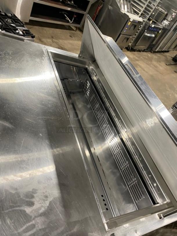 Everest EPBNR2 stainless steel 2-door refrigerated prep table, bain marie style, on casters, 115V 1 Phase, serial BPBNR215010025.
