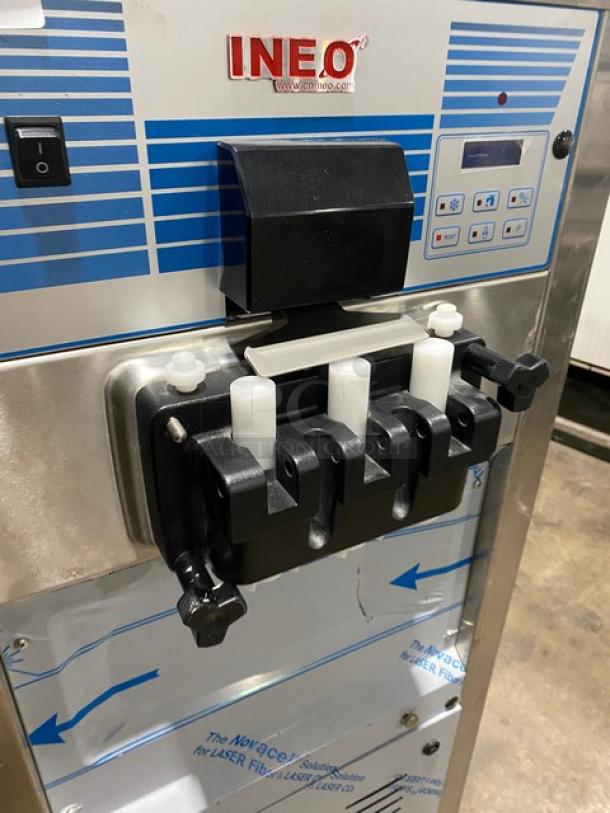 Ineo 6240 soft serve machine, stainless steel, dual flavor & twist, electric, 2 hoppers, on casters, 220V 3 phase.